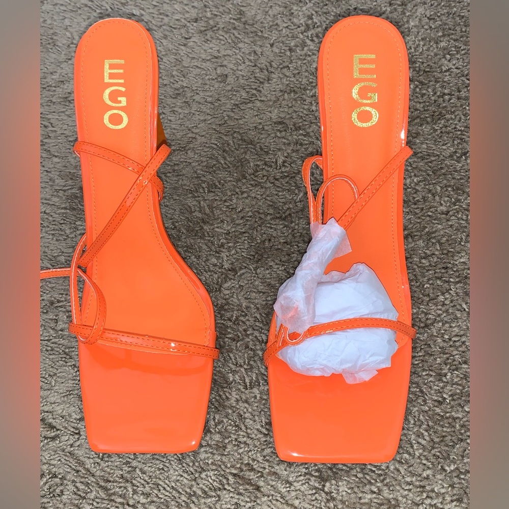 Orange strap heels